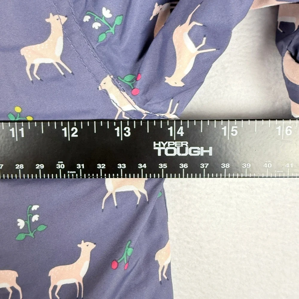 Baby‎ Boden Snowsuit Kids 12-18 Mos Navy Blue Deer Print Fleece Lined Bunting